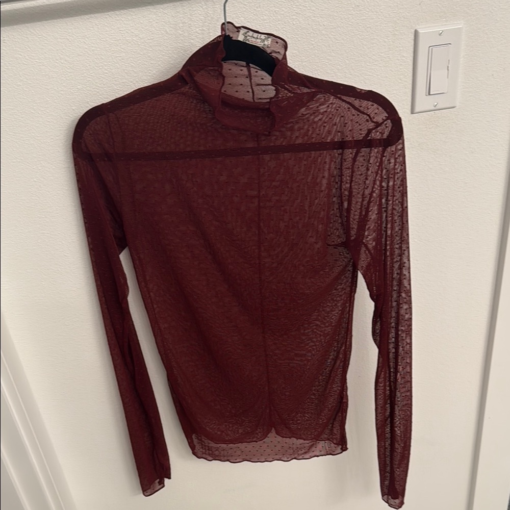 Elegant Sheer Burgundy Top
